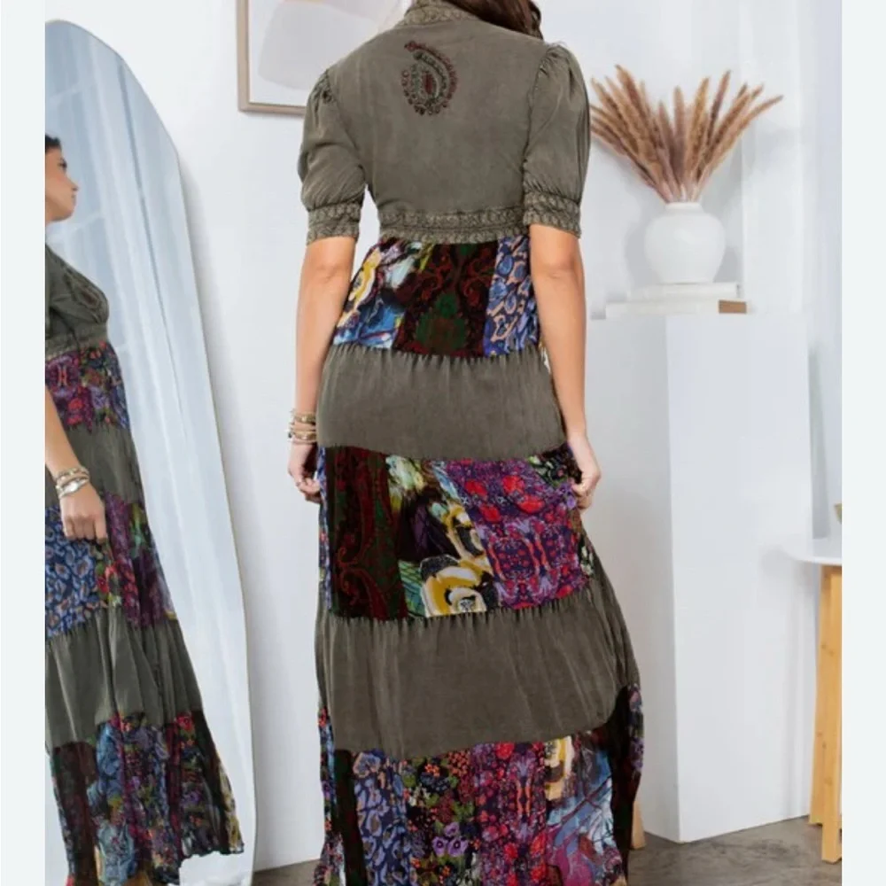 Bohemian Patchwork Maxi Dress - Picture 2 of 16